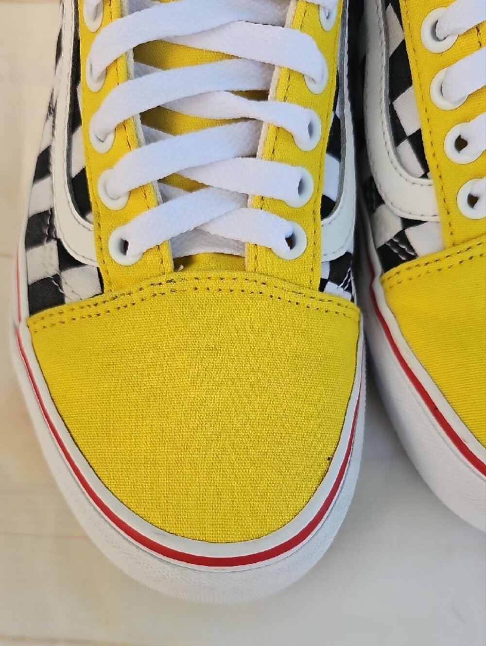 Vans Womens Checkerboard Low Top Sneakers - Yellow/Black/White - Picture 3 of 13